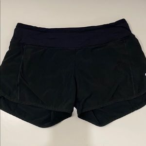 Black Lulu shorts with a 4 inch inseam